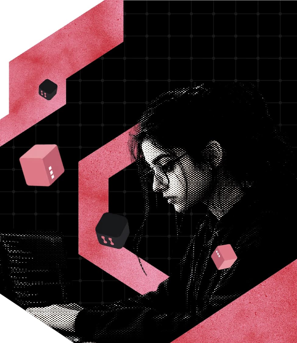 Pink and ink collage from the For Girls Who Build brand primer
